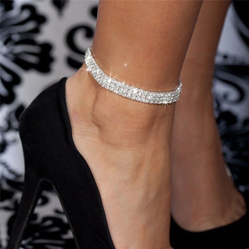 Bracelet Cheville Femme De Luxe En Cristal Et Zircone Cubique - Bijoux De Lune