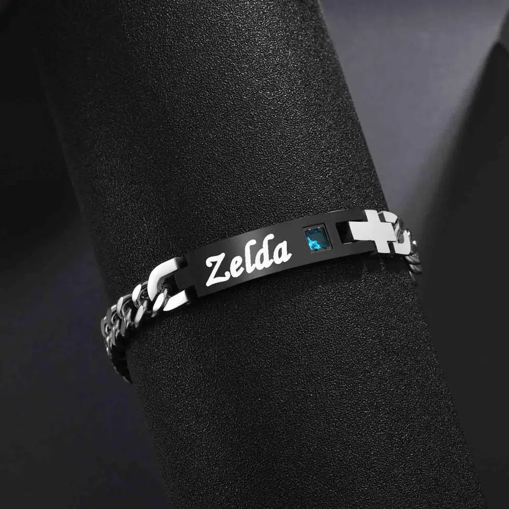 Bracelet Couple Personnalisé Bicolore En Acier Inoxydable - Bijoux De Lune