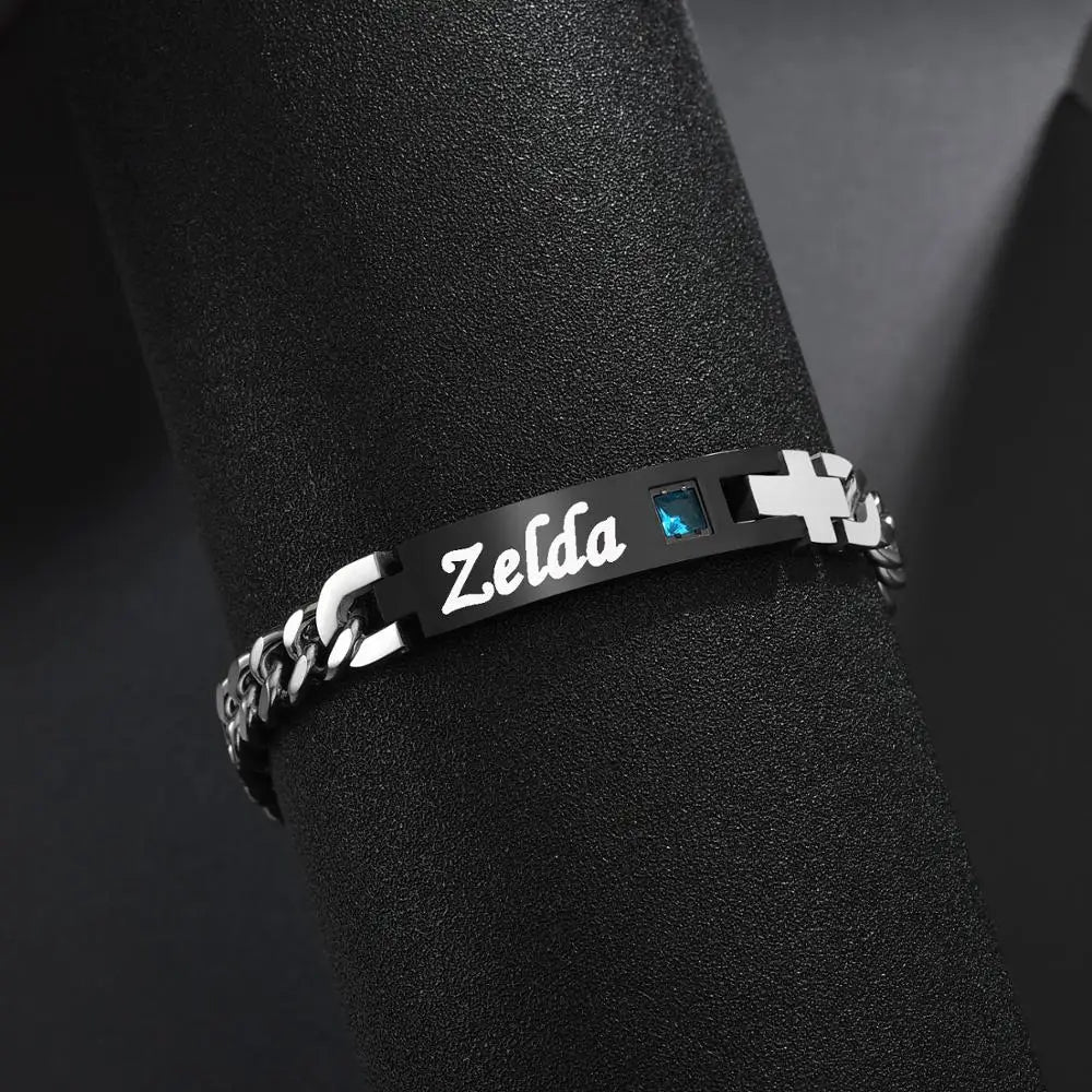 Bracelet Couple Personnalisé Bicolore En Acier Inoxydable - Bijoux De Lune