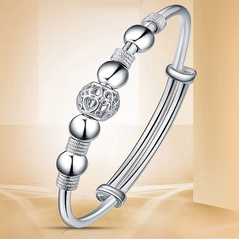 Bracelet Femme Luxe En Argent 925 Avec Perles Porte-Bonheur - Bijoux De Lune