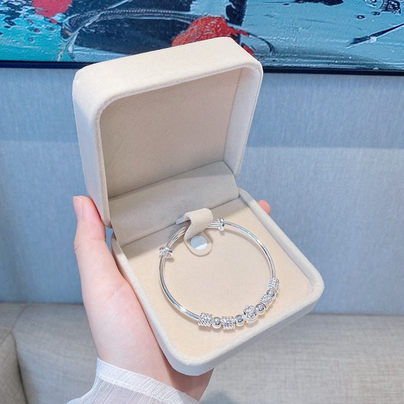 Bracelet Femme Luxe En Argent 925 Avec Perles Porte-Bonheur - Bijoux De Lune