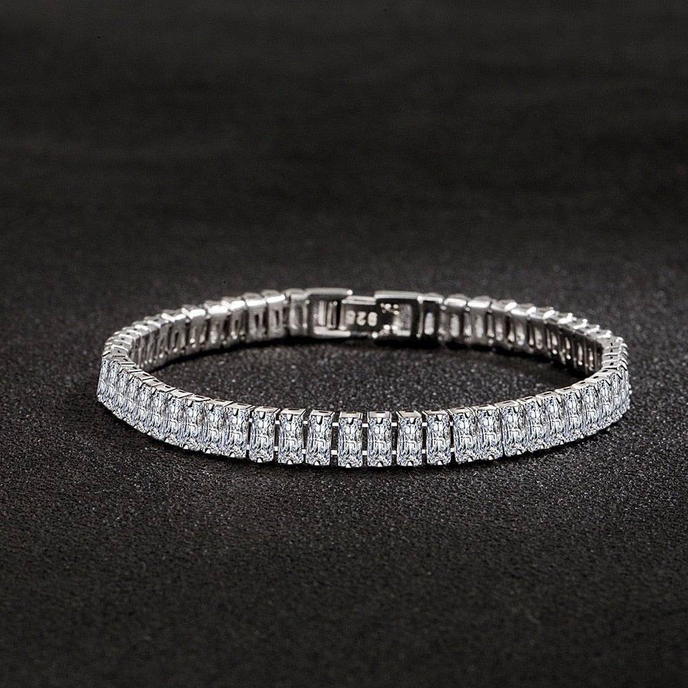 Bracelet Femme Luxe En Argent Sterling 925 élégant Cristal De Zircon - Bijoux De Lune