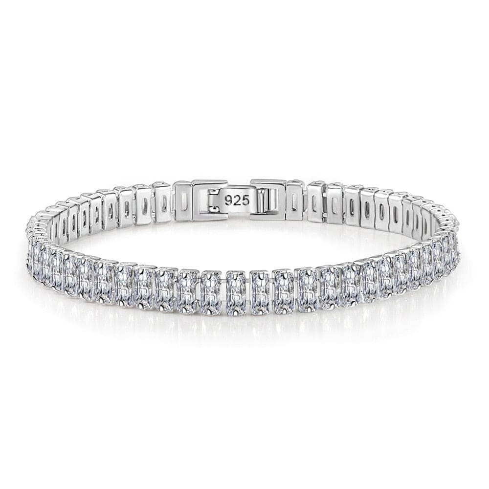 Bracelet Femme Luxe En Argent Sterling 925 élégant Cristal De Zircon - Bijoux De Lune