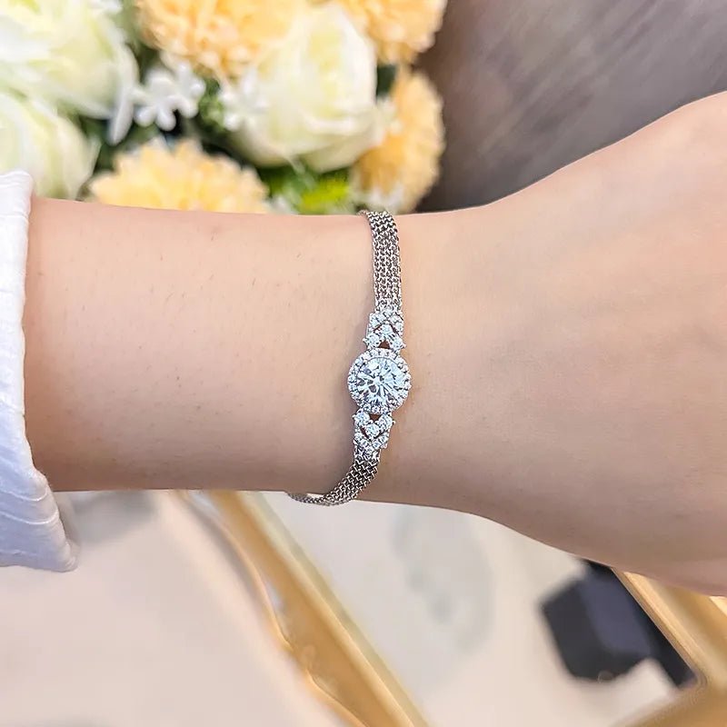 Bracelet Femme Luxe Moissanite Diamant 925 Sterling Argent - Bijoux De Lune