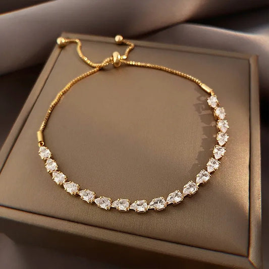 Bracelet Femme Luxe Plaqué or 14K Elégant Ajustable - Bijoux De Lune