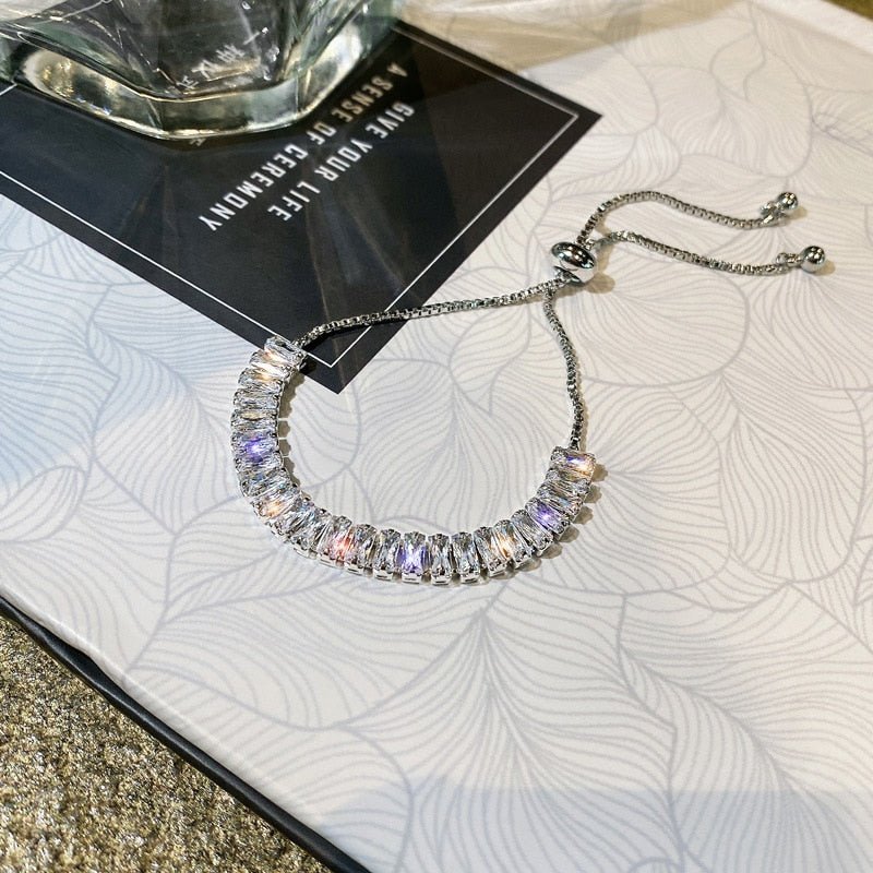 Bracelet Femme Luxe Réglable En Zircon De élégant Et Brillant - Bijoux De Lune
