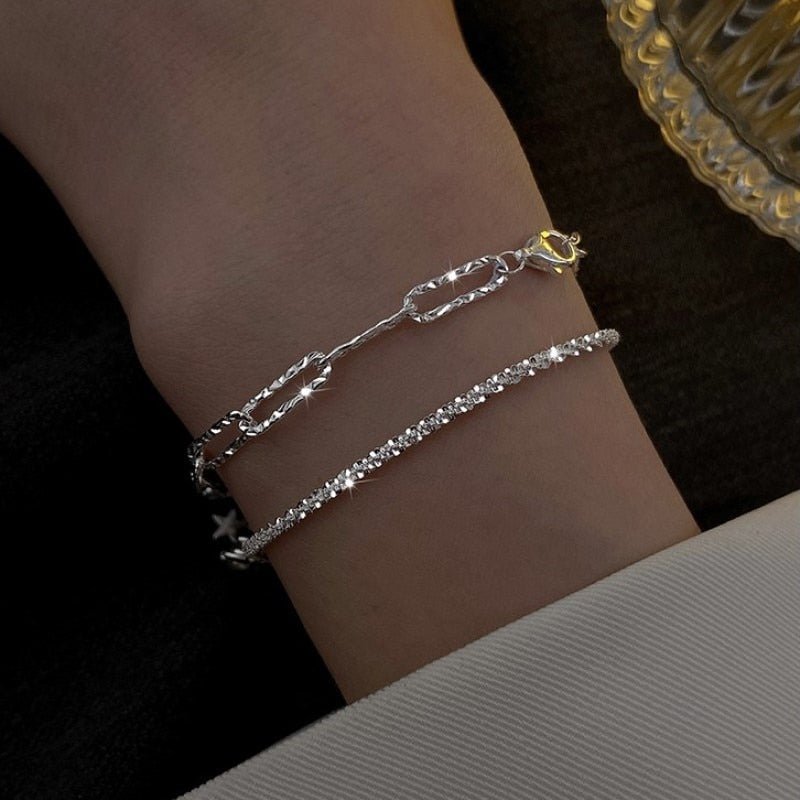 Bracelet Femme Luxe Réglable En Zircon De élégant Et Brillant - Bijoux De Lune
