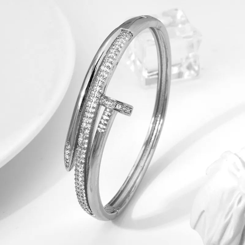 Bracelet femme Luxe Unique Double Cristal Tête Croisée pour Femmes en Zircon - Bijoux De Lune
