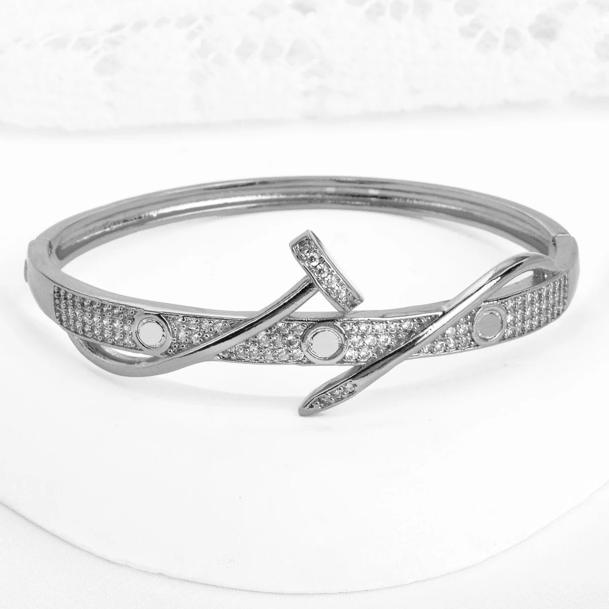 Bracelet femme Luxe Unique Double Cristal Tête Croisée pour Femmes en Zircon - Bijoux De Lune