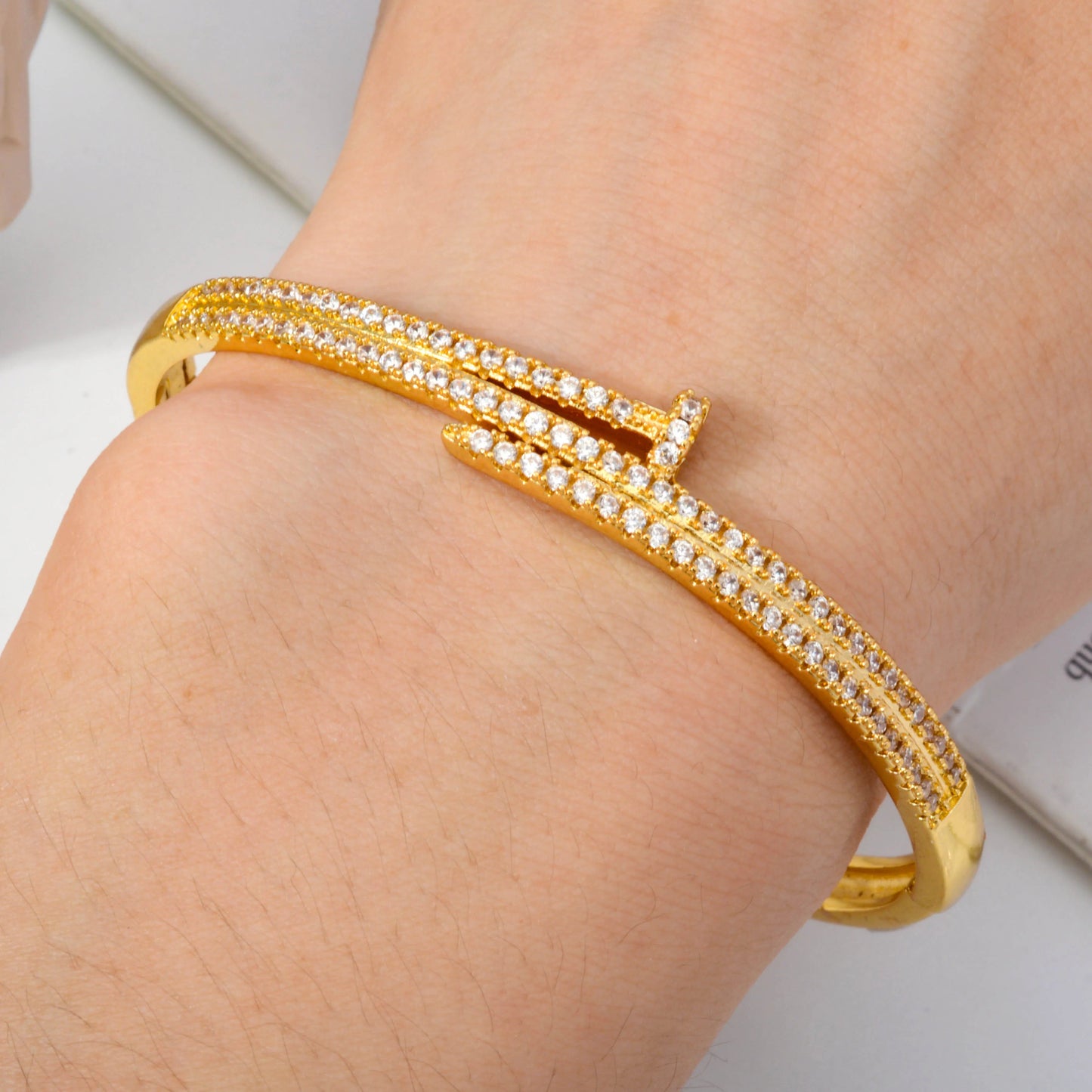 Bracelet femme Luxe Unique Double Cristal Tête Croisée pour Femmes en Zircon - Bijoux De Lune