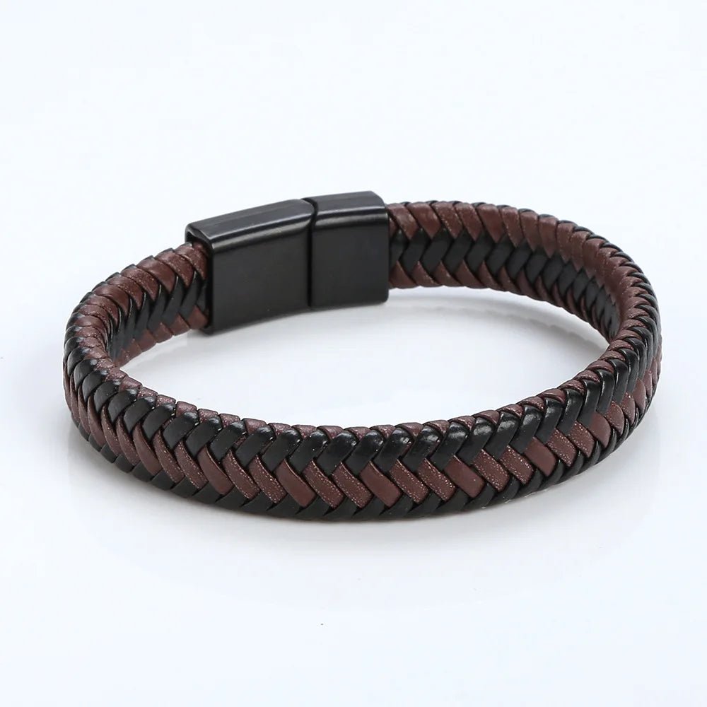 Bracelet Homme Cuir Luxe Tressé Vintage Classique - Bijoux De Lune