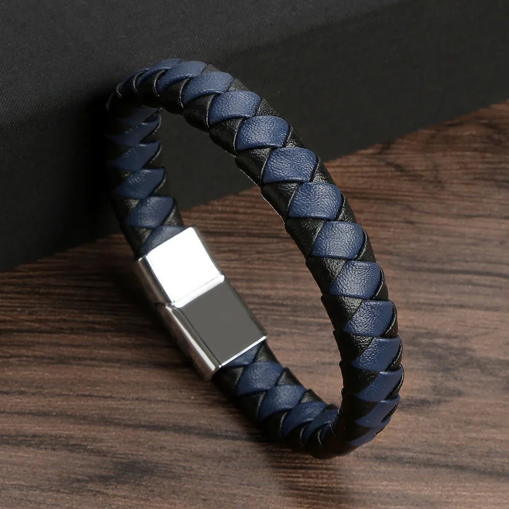 Bracelet Homme Cuir Luxe Tressé Vintage Classique - Bijoux De Lune