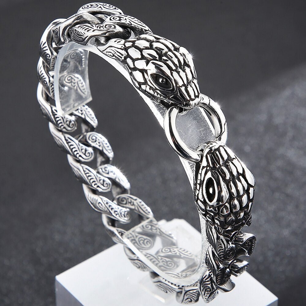Bracelet Homme Luxe Cool à Tête De Serpent - Bijoux De Lune
