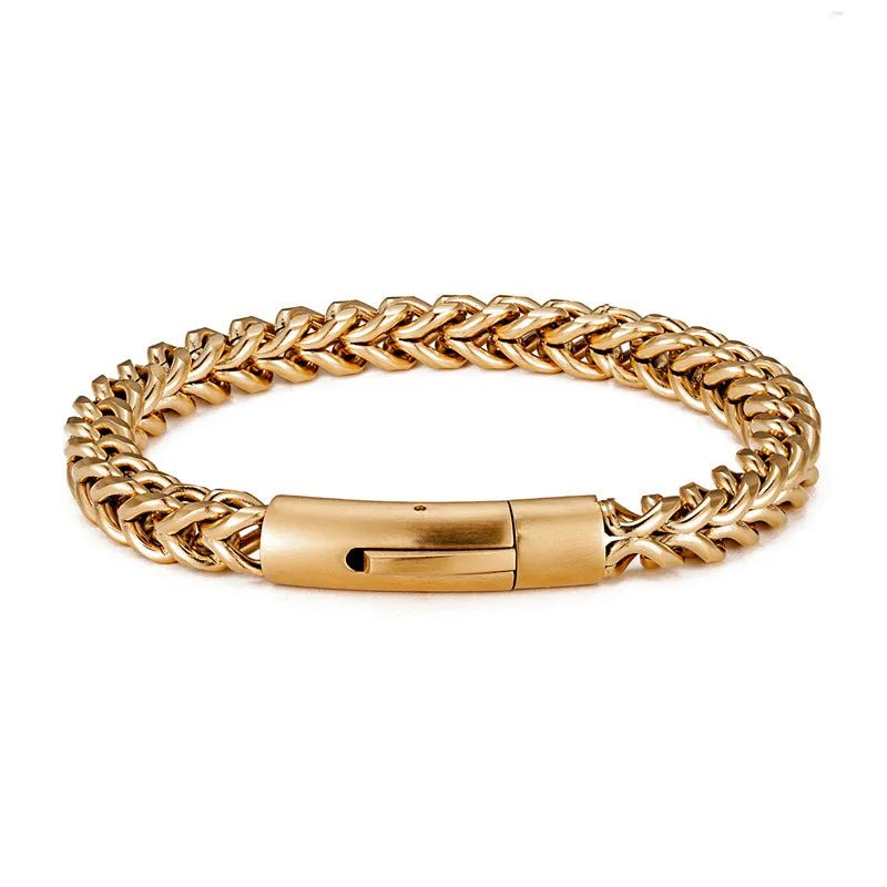 Bracelet Homme Luxe En Chaîne En Acier Plaqué Or – Bijoux De Lune