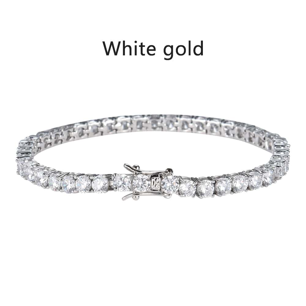 Bracelet Luxe Femme Moissanite et Argent Plaqué Or Blanc - Bijoux De Lune