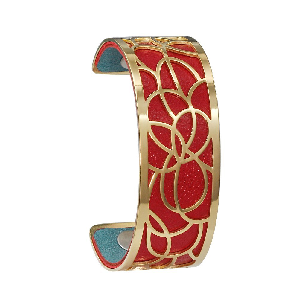 Bracelet Manchettes Femme à Motif Floral Multicolore Personnalisable 25mm - Bijoux De Lune