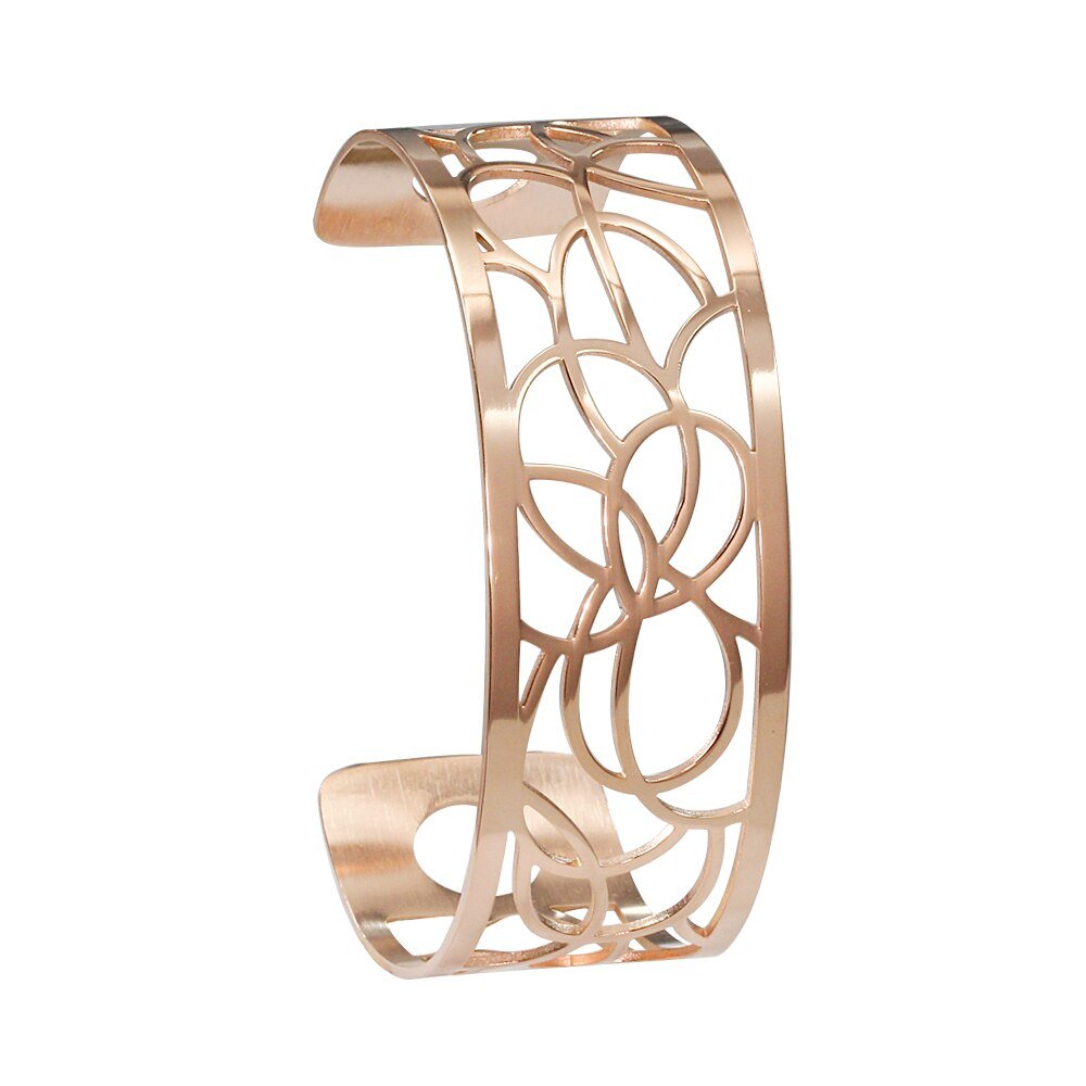 Bracelet Manchettes Femme à Motif Floral Multicolore Personnalisable 25mm - Bijoux De Lune