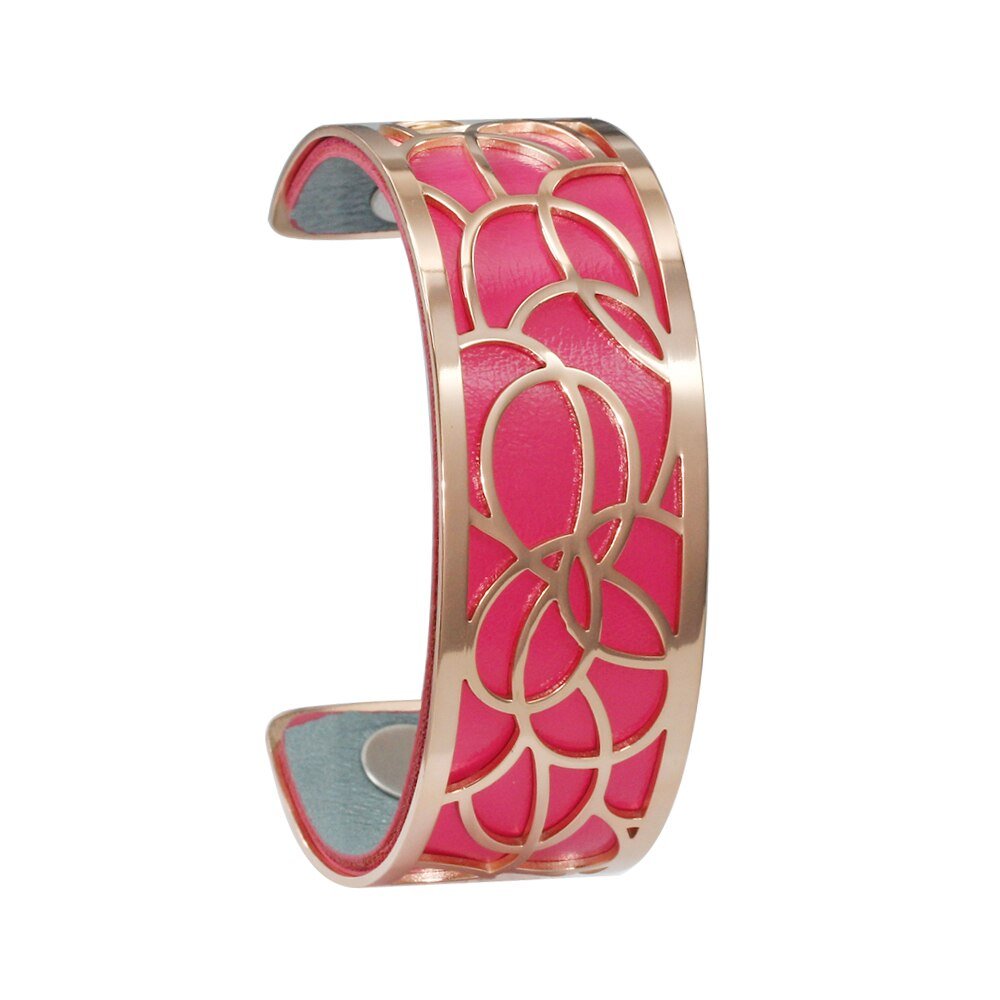 Bracelet Manchettes Femme à Motif Floral Multicolore Personnalisable 25mm - Bijoux De Lune