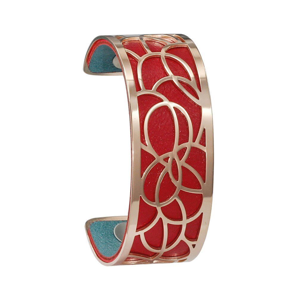 Bracelet Manchettes Femme à Motif Floral Multicolore Personnalisable 25mm - Bijoux De Lune