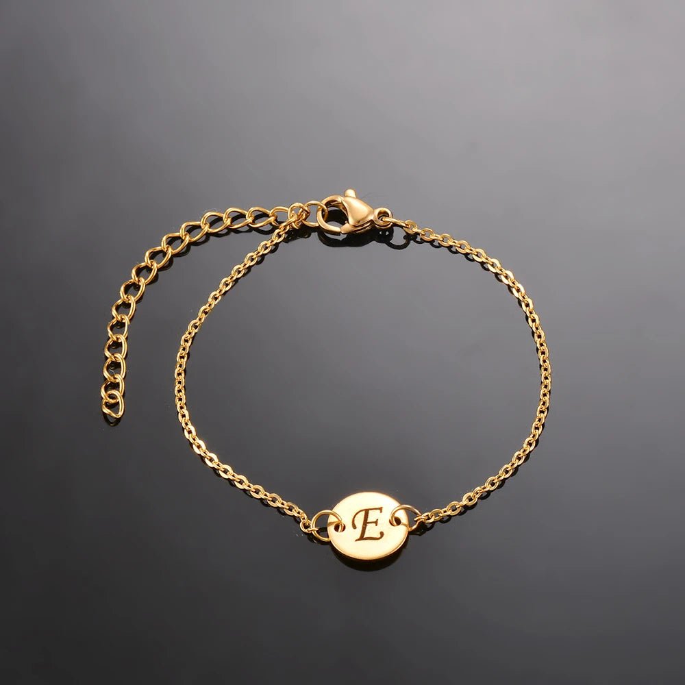 Bracelet Medaille Personnalisé Avec Fine Chaîne En Acier - Bijoux De Lune