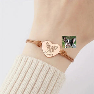 Bracelet Medaille Personnalisé Avec Photo D'animal De Compagnie