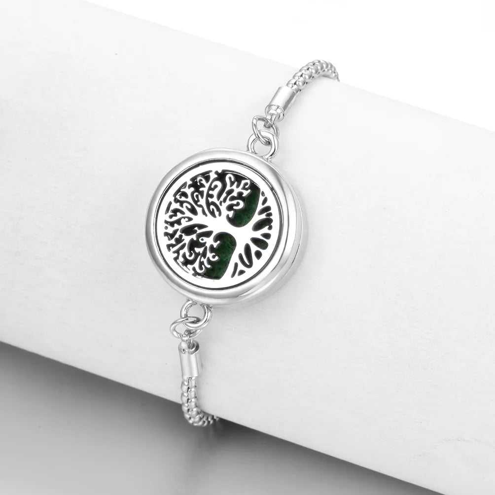 Bracelet Medaille Personnalisé en Acier avec Diffuseur d'Huiles Essentielles - Bijoux De Lune