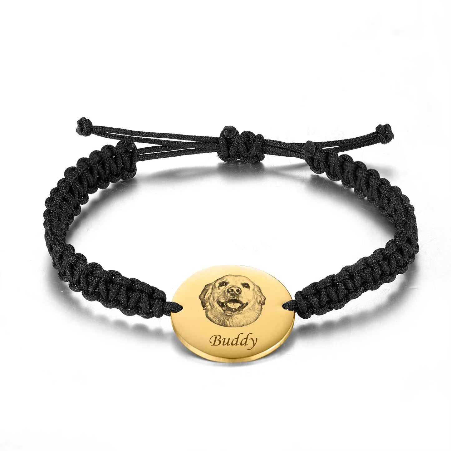 Bracelet Medaille Personnalisé en Corde Tressée avec Bijou Commémoratif - Bijoux De Lune