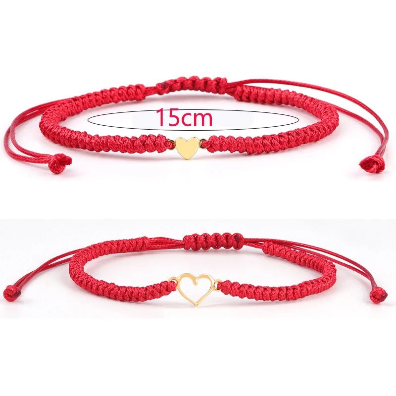 Bracelet Mere Fille En Forme De Cœur Corde Tressée - Bijoux De Lune