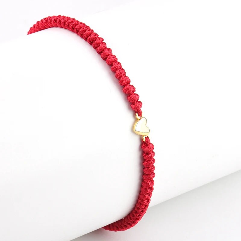 Bracelet Mere Fille En Forme De Cœur Corde Tressée - Bijoux De Lune
