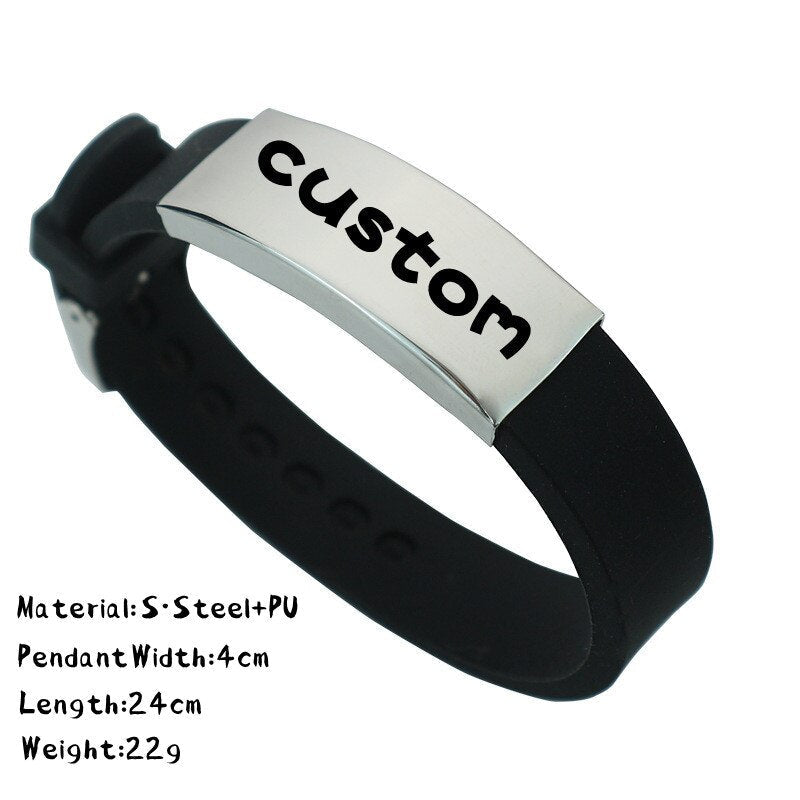 Bracelet Personnalisé Homme Cuir, Acier Et Silicone - Bijoux De Lune