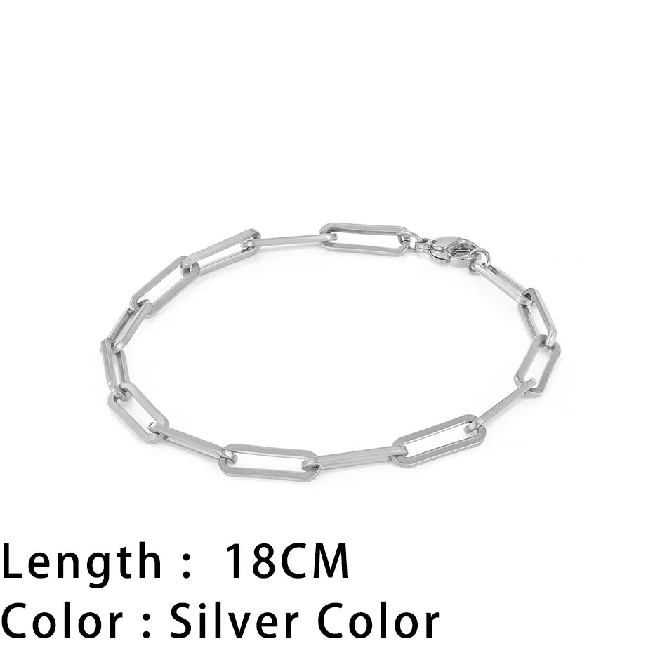 Bracelets En Acier Inoxydable Pour Femmes Chaîne Cubaine En Serpent Or, Argent, Or Rose - Bijoux De Lune