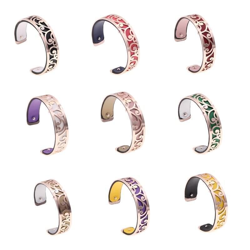 Bracelets Manchettes Femme Style à Motif Floral Multicolore Personnalisable 15mm - Bijoux De Lune